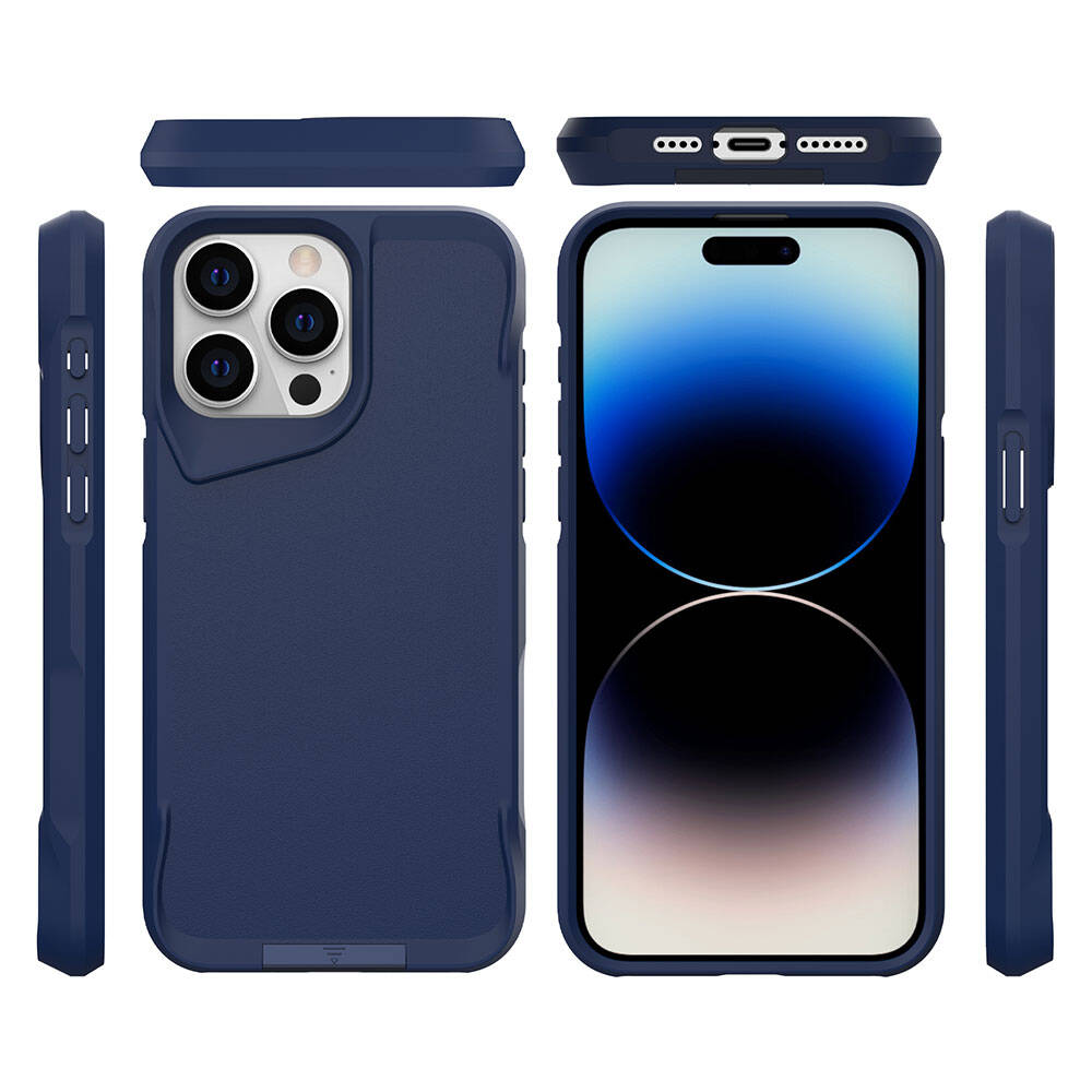 iPhone 15 Pro Max Kılıf Zore Airbag Kenarlı T-Max Mat Standlı Kılıf