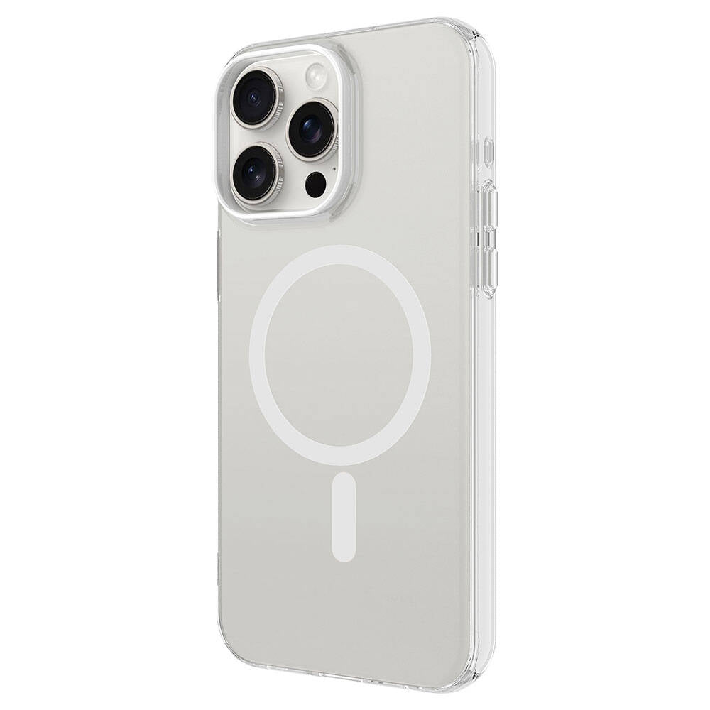 iPhone 15 Pro Max Kılıf Zore M-safe Şarj Özellikli Buzlu Transparan C-Pro Sert Kılıf