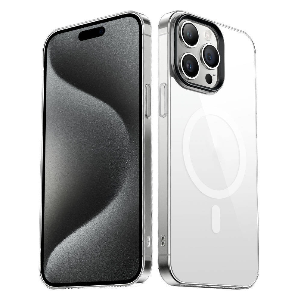 iPhone 15 Pro Max Kılıf Zore Wireless Şarj Özellikli Şeffaf G-Glass Kılıf