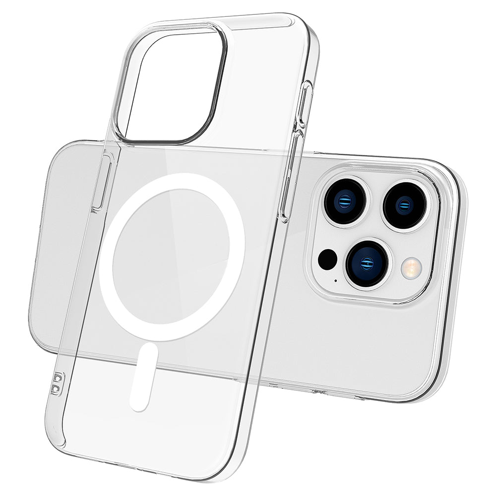 iPhone 15 Pro Max Kılıf Zore M-safe Şarj Özellikli Şeffaf Tek Kamera Çerçeveli Porto Kılıf