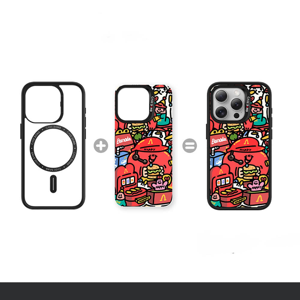 iPhone 15 Pro Max M-safe Şarj Özellikli Casebang Ahhey Serisi Arka Panel