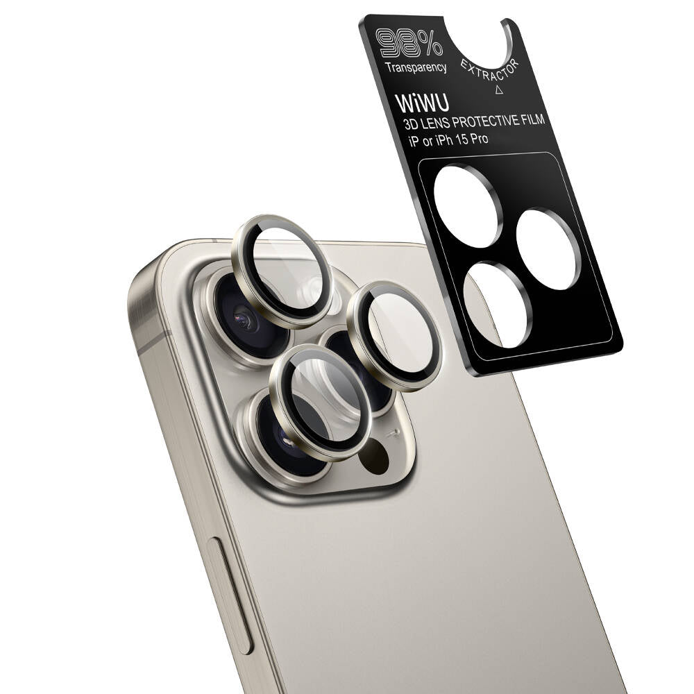 iPhone 15 Pro Max Wiwu LG-004 PVD Lens Guard Metal Kamera Lens Koruyucu