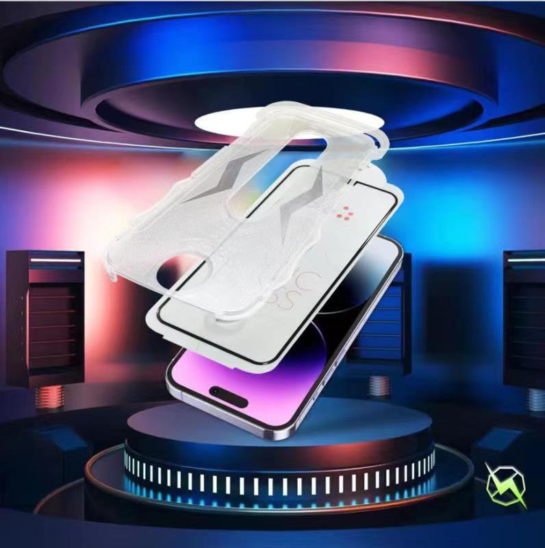 iPhone 15 Pro Max Zore Kolay Uygulama Aparatlı 5D Magic Glass Cam Ekran Koruyucu