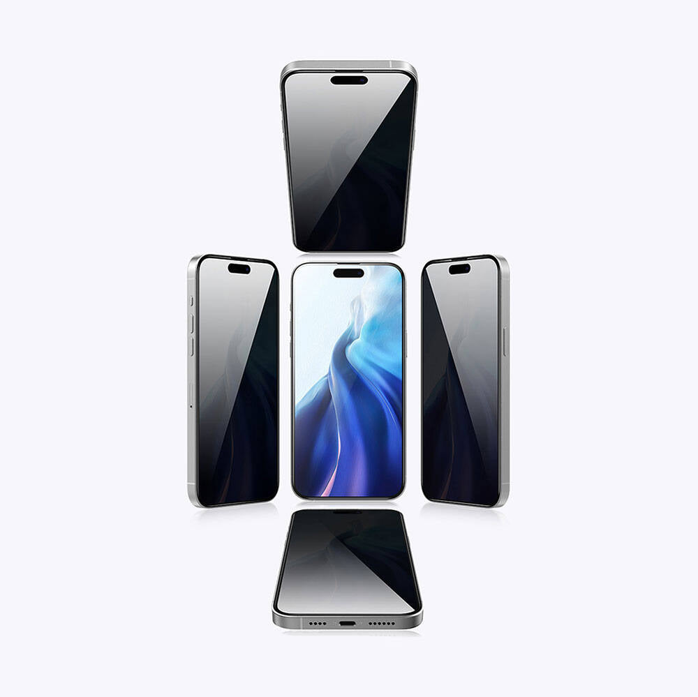 iPhone 15 Pro Recci RSP-A06SP 3D Privacy Shield Temperli Cam Ekran Koruyucu