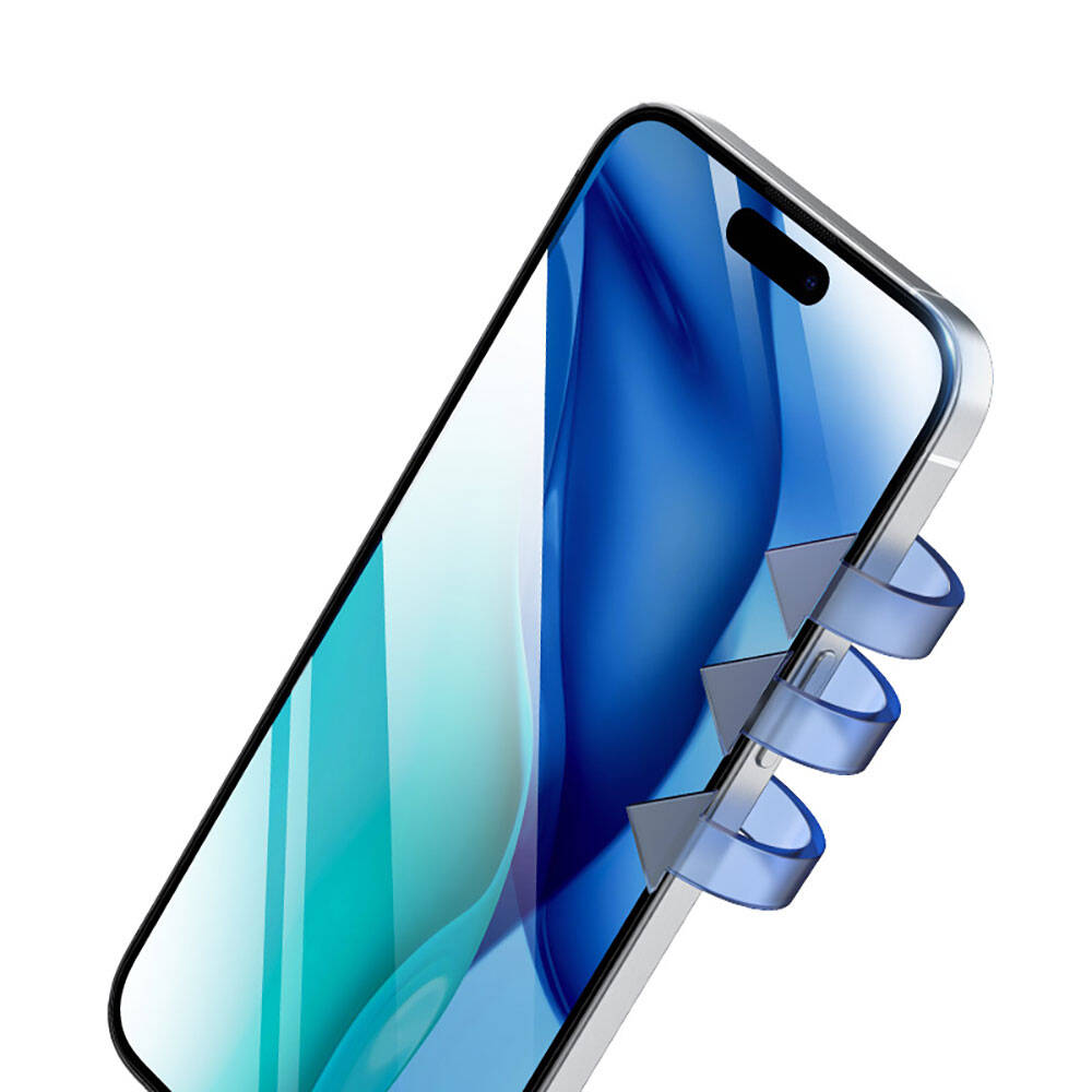 iPhone 15 Pro Recci RSP-A21HD Full Transparan Temperli Cam Ekran Koruyucu