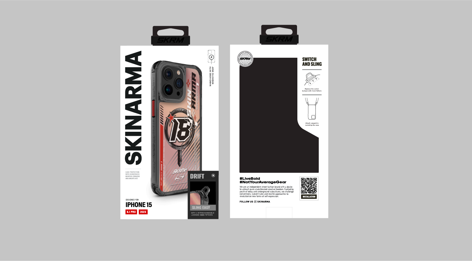 iPhone 15 Pro SkinArma M-safe Şarj Özellikli Sticker Yapıştırmalı Drift Kılıf