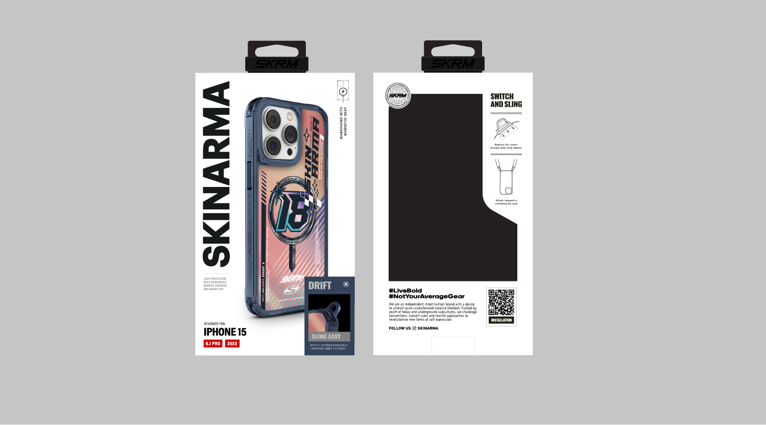 iPhone 15 Pro SkinArma M-safe Şarj Özellikli Sticker Yapıştırmalı Drift Kılıf