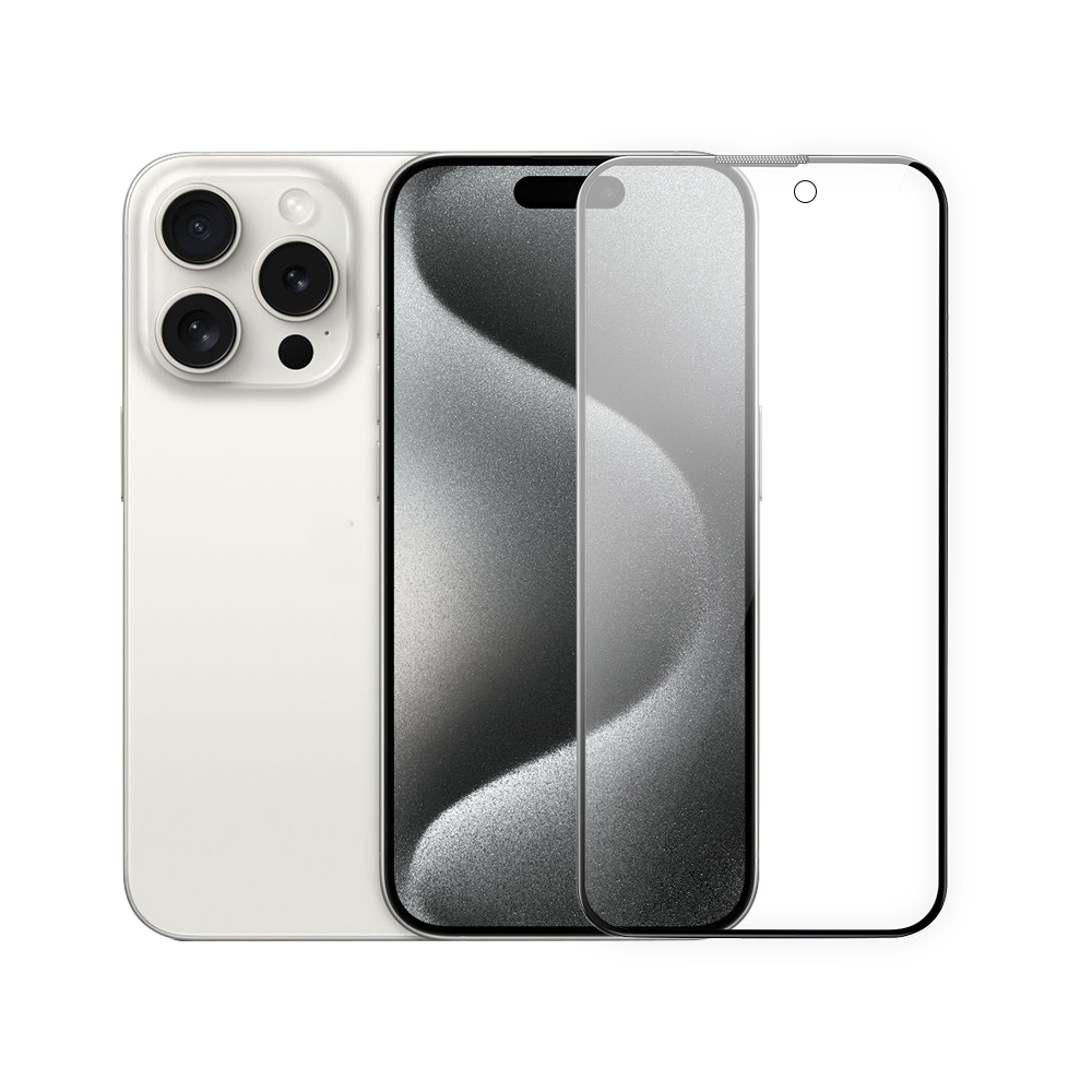 iPhone 15 Pro Wiwu Wi-IP002 2in1 Temperli Cam Ahize Toz Önleyici Ekran Koruyucu ve Kamera Lens Koruyucu Set