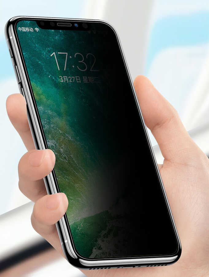 iPhone 15 Pro Zore Anti-Dust Privacy Temperli Ekran Koruyucu