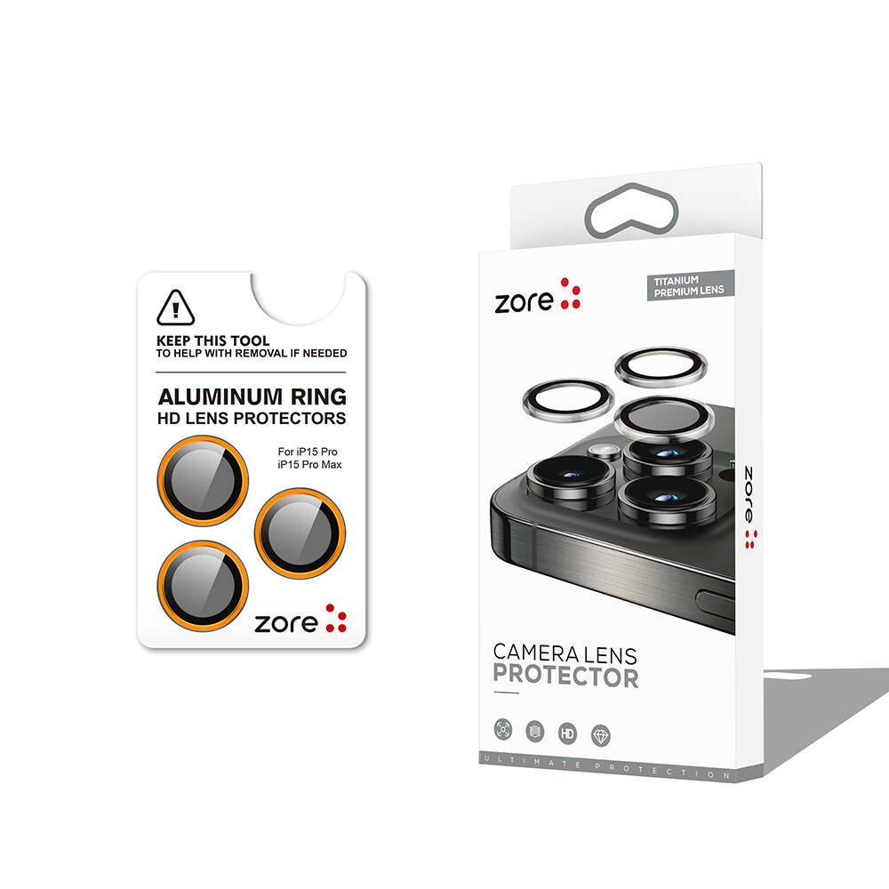 iPhone 15 Pro Zore CL-12 Premium Safir Parmak İzi Bırakmayan Anti-Reflective Kamera Lens Koruyucu