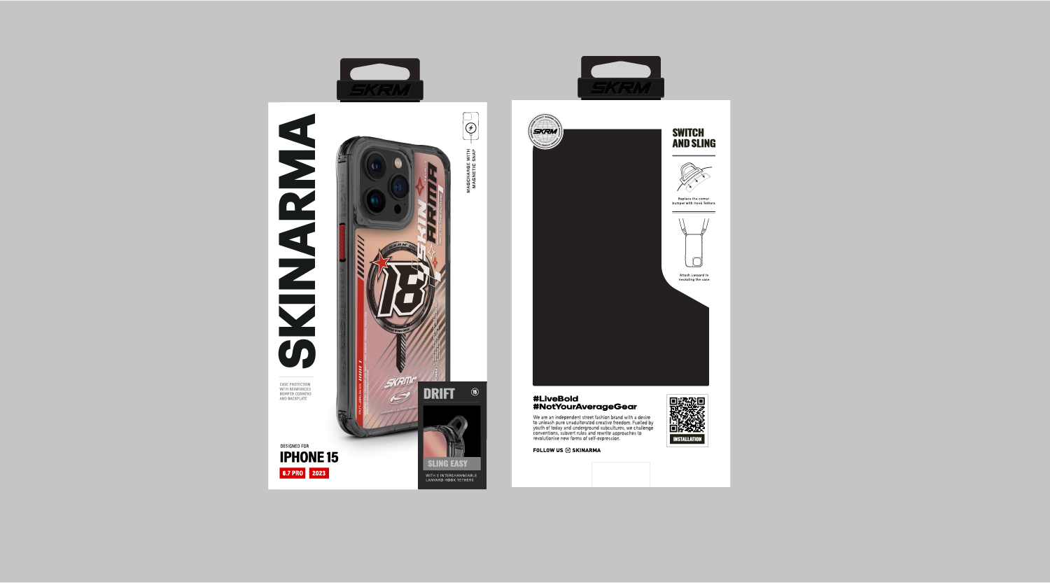 iPhone 15 Pro Max SkinArma M-safe Şarj Özellikli Sticker Yapıştırmalı Drift Kılıf