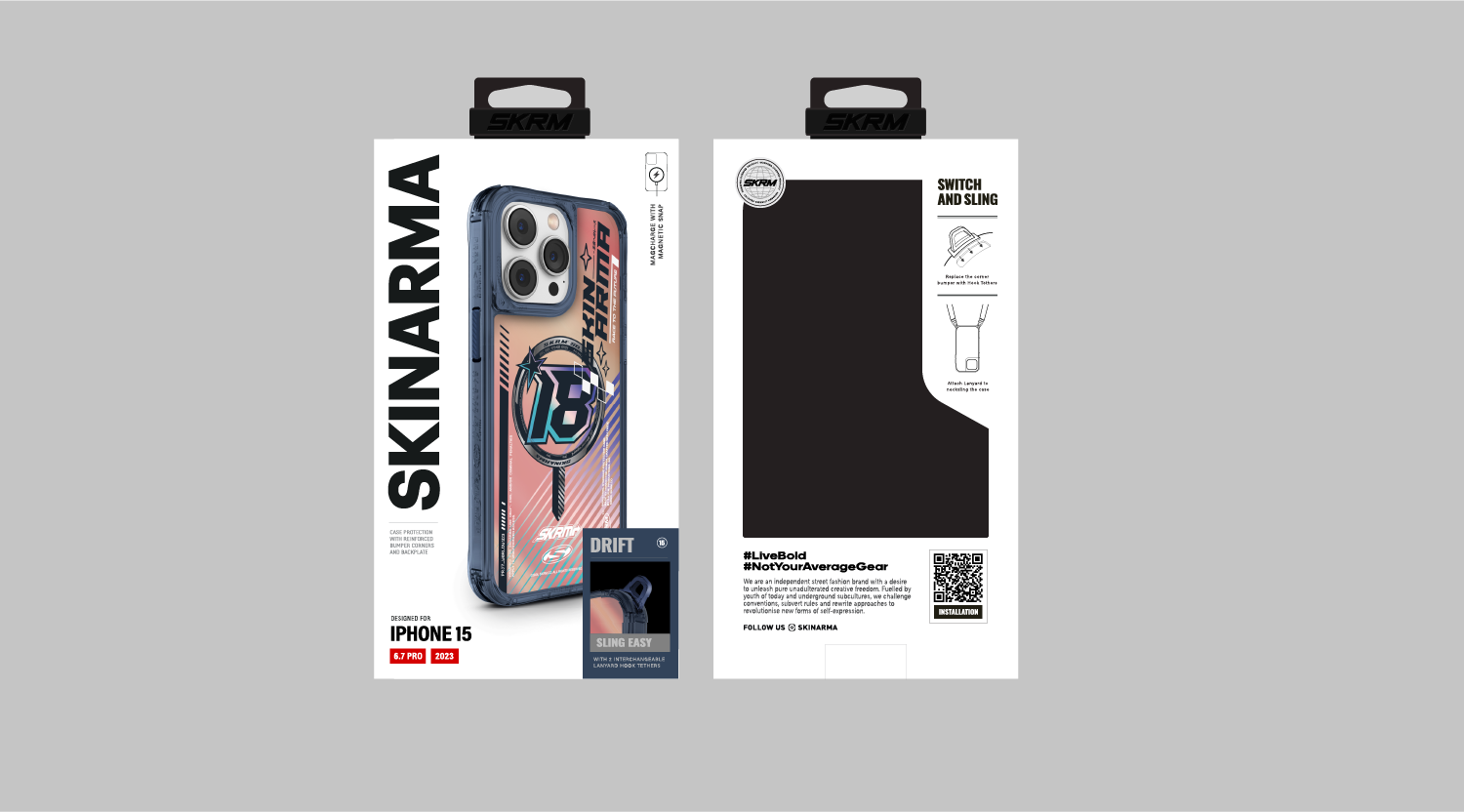 iPhone 15 Pro Max SkinArma M-safe Şarj Özellikli Sticker Yapıştırmalı Drift Kılıf