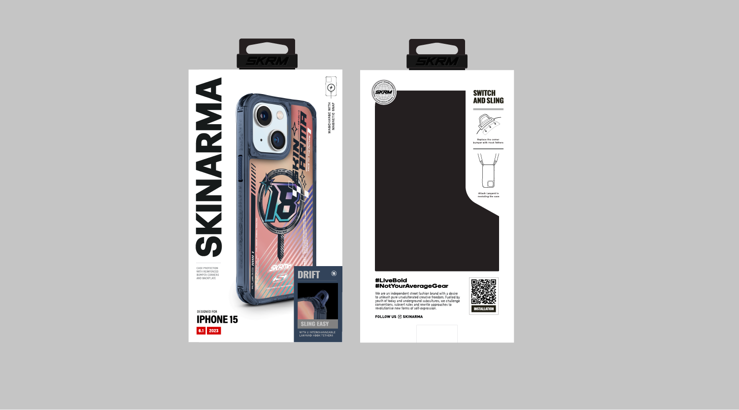 iPhone 15 SkinArma M-safe Şarj Özellikli Sticker Yapıştırmalı Drift Kılıf