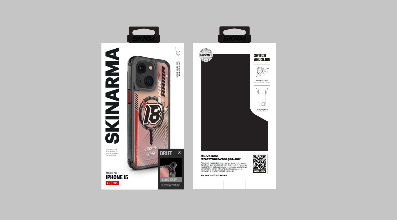 iPhone 15 SkinArma M-safe Şarj Özellikli Sticker Yapıştırmalı Drift Kılıf