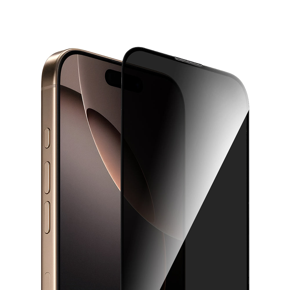 iPhone 15 Wiwu GT-021 Titan Guard Serisi Şok Emici Hibrit Polimer Privacy Ekran Koruyucu Film + Kolay Uygulama Aparatı
