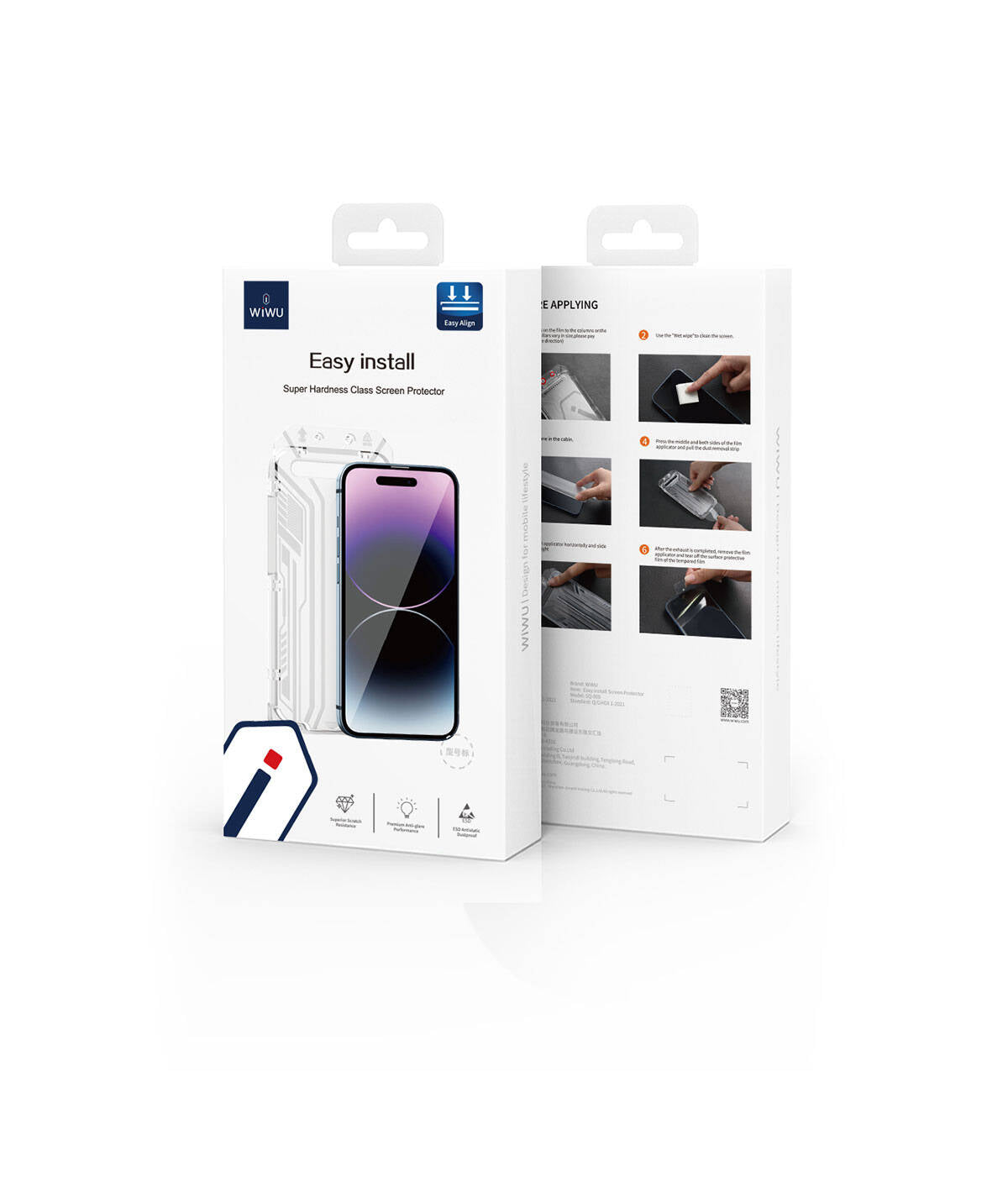 iPhone 15 Wiwu SQ-005 Easy İnstall iVista Super Hardness Ekran Koruyucu