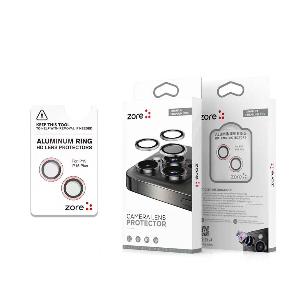 iPhone 15 Zore Safir CL-15 Parmak İzi Bırakmayan Anti-Reflective Kamera Lens Koruyucu