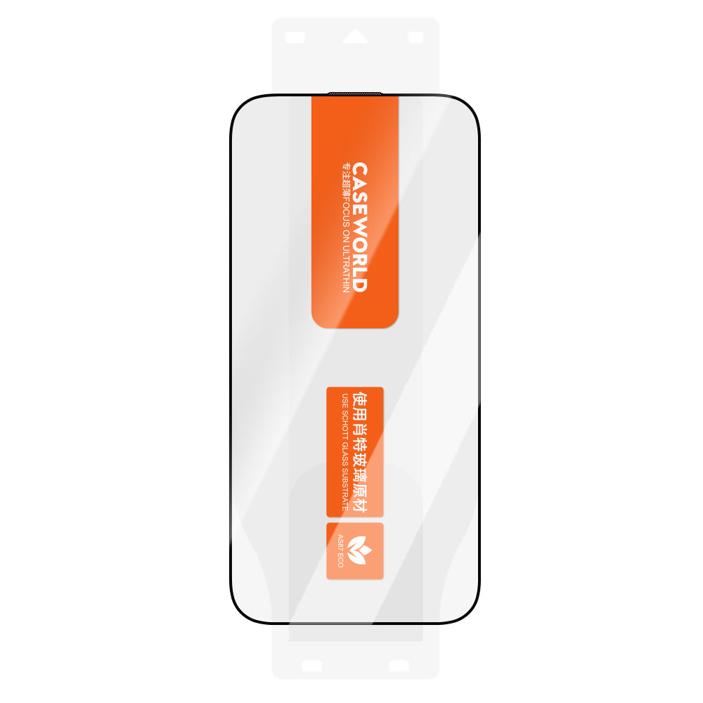 iPhone 16 CaseWorld Ultra-Thin Serisi TMQ HD 0.15mm Schott Cam Temperli Ekran Koruyucu