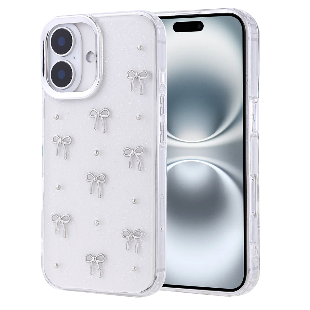 iPhone 16 Kılıf Airbag Tasarımlı Simli Şeffaf Zore Kutup Kılıf