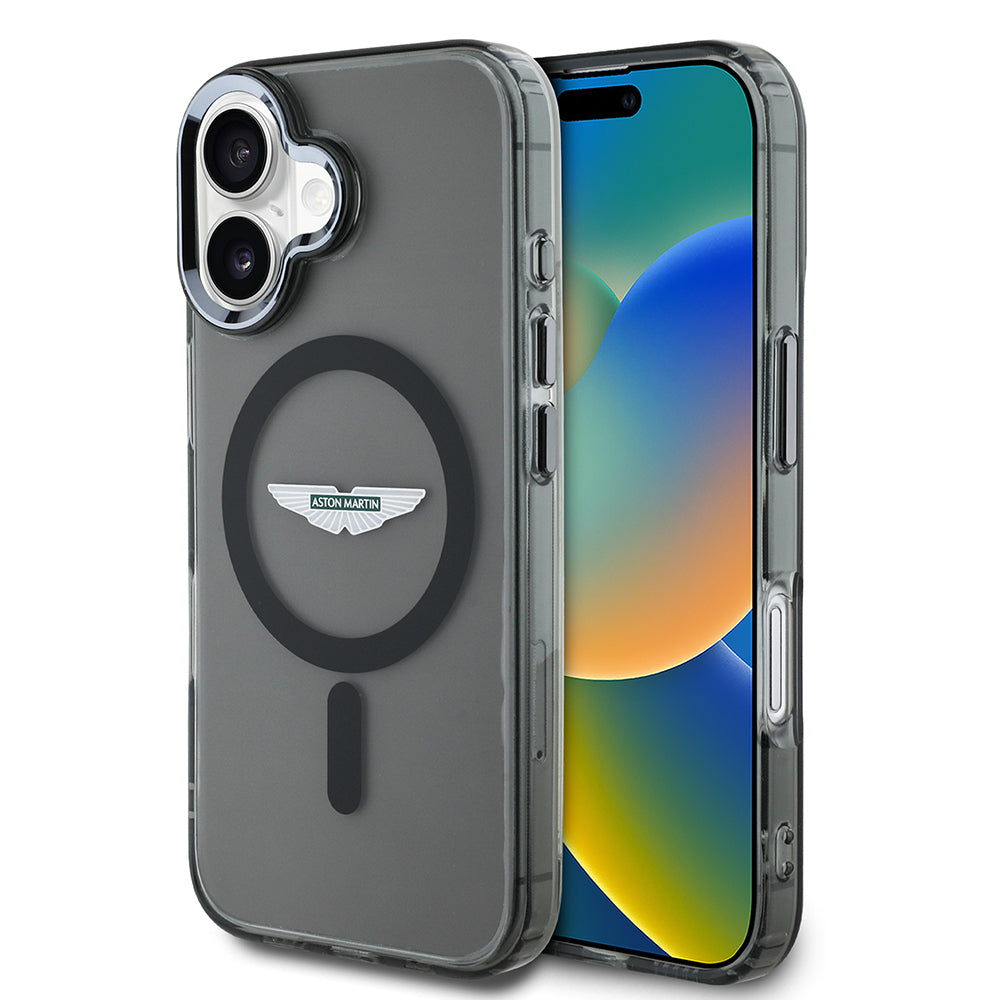 iPhone 16 Kılıf Aston Martin Orijinal Lisanslı M-safe Şarj Özellikli IML Baskı Logolu Buzlu Kılıf