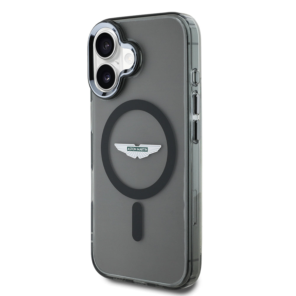 iPhone 16 Kılıf Aston Martin Orijinal Lisanslı M-safe Şarj Özellikli IML Baskı Logolu Buzlu Kılıf