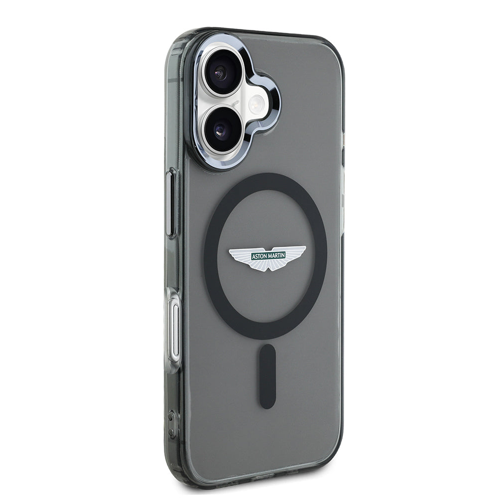iPhone 16 Kılıf Aston Martin Orijinal Lisanslı M-safe Şarj Özellikli IML Baskı Logolu Buzlu Kılıf