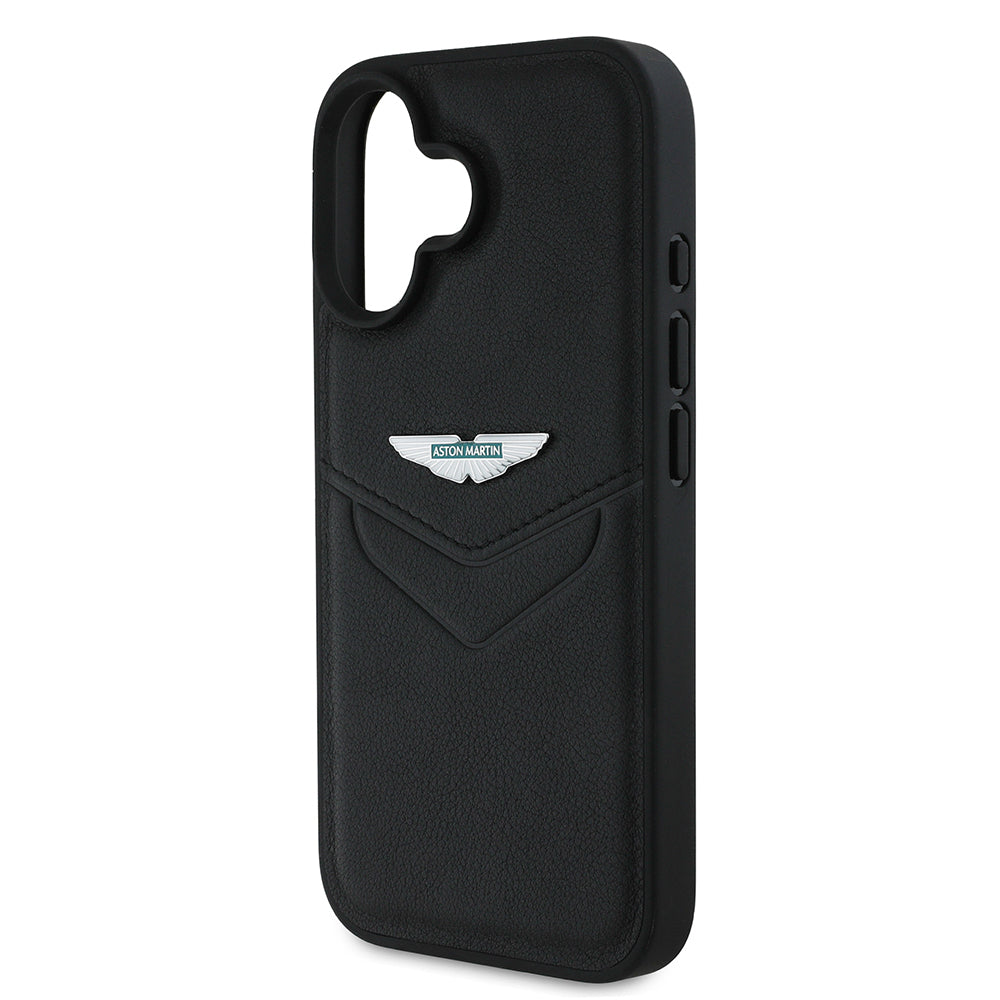 iPhone 16 Kılıf Aston Martin Orijinal Lisanslı Victory Dizayn PU Deri Metal Logolu Kılıf