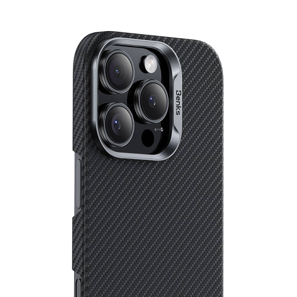 iPhone 16 Kılıf Benks M-safe Şarj Özellikli Magnetik ArmorAir 600D Kevlar Fiber Kılıf