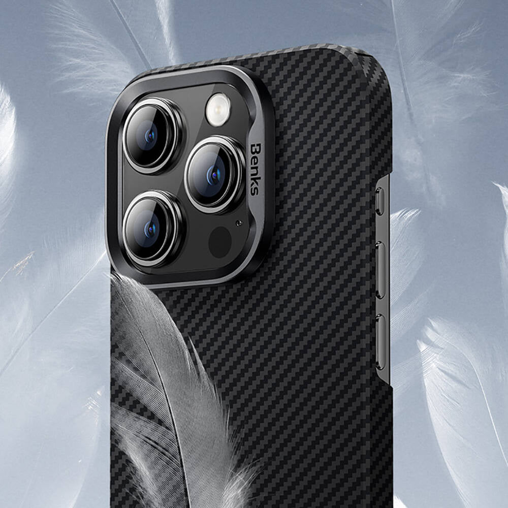 iPhone 16 Kılıf Benks M-safe Şarj Özellikli Magnetik ArmorAir 600D Kevlar Fiber Kılıf