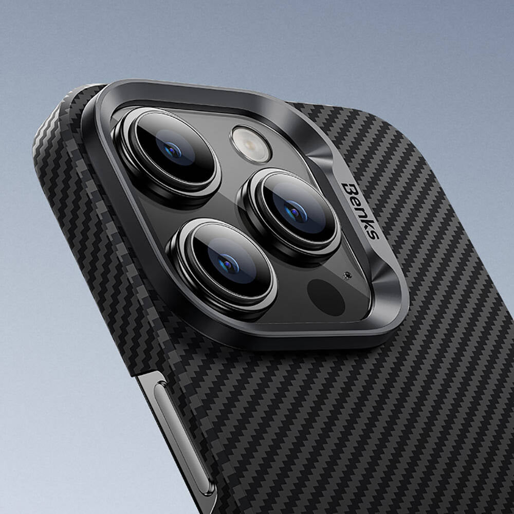 iPhone 16 Kılıf Benks M-safe Şarj Özellikli Magnetik ArmorAir 600D Kevlar Fiber Kılıf