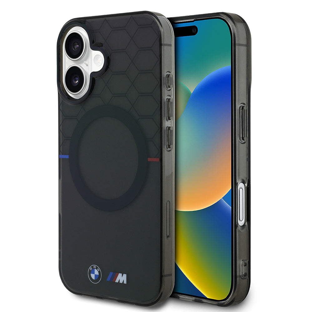 iPhone 16 Kılıf BMW Magsafe Şarj Özellikli Transparan M Dizayn Orijinal Lisanslı Kılıf