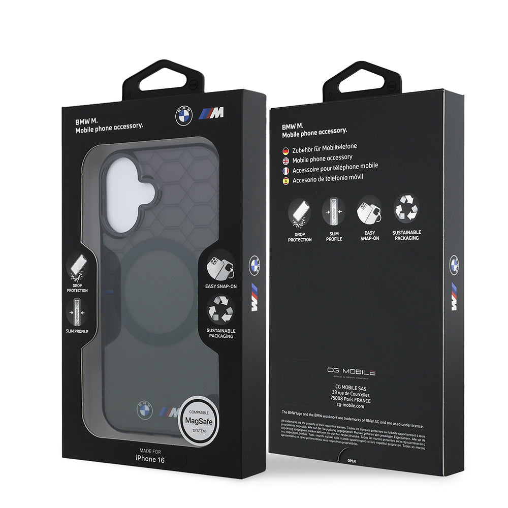 iPhone 16 Kılıf BMW Magsafe Şarj Özellikli Transparan M Dizayn Orijinal Lisanslı Kılıf