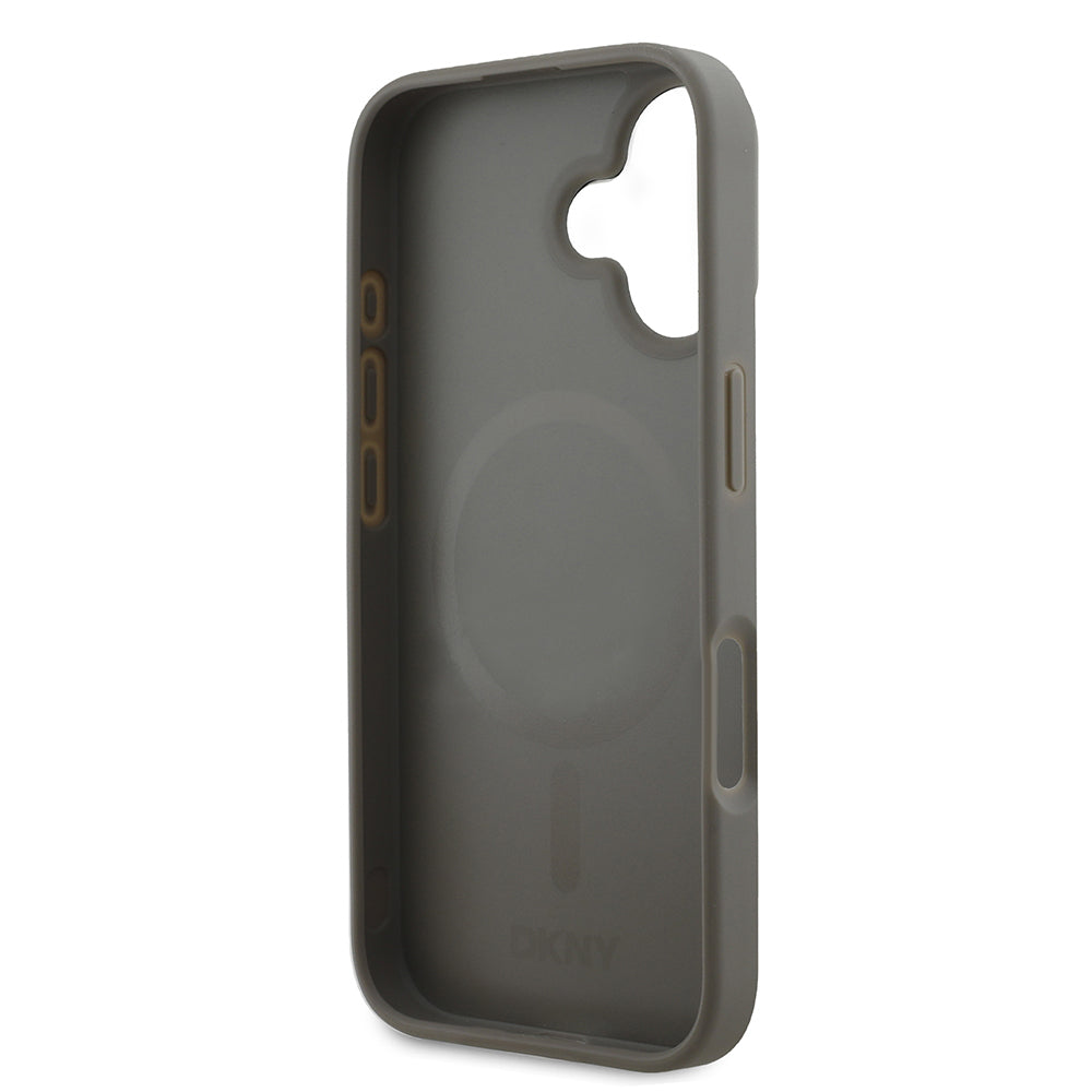 iPhone 16 Kılıf DKNY Orijinal Lisanslı M-safe Şarj Özellikli 3D Yazılı Checkered Pattern Kılıf