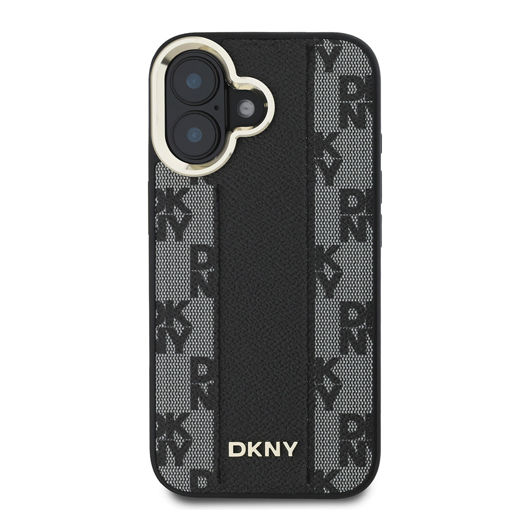 iPhone 16 Kılıf DKNY Orijinal Lisanslı M-safe Şarj Özellikli 3D Yazılı Checkered Pattern Kılıf
