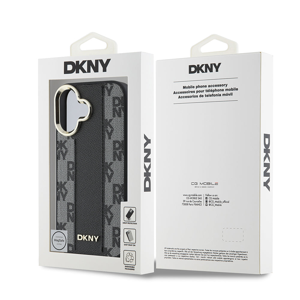 iPhone 16 Kılıf DKNY Orijinal Lisanslı M-safe Şarj Özellikli 3D Yazılı Checkered Pattern Kılıf