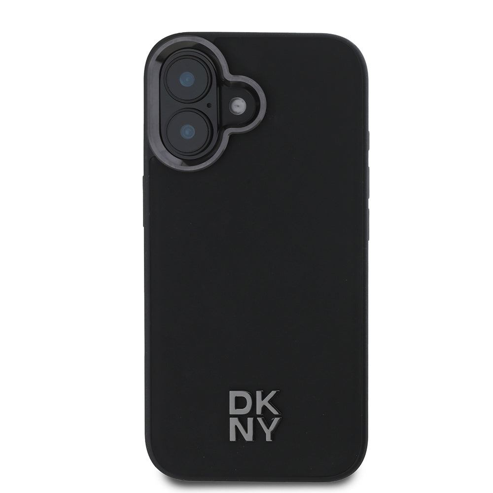 iPhone 16 Kılıf DKNY Orijinal Lisanslı M-safe Şarj Özellikli Metal Logolu PU Deri Plain Kılıf
