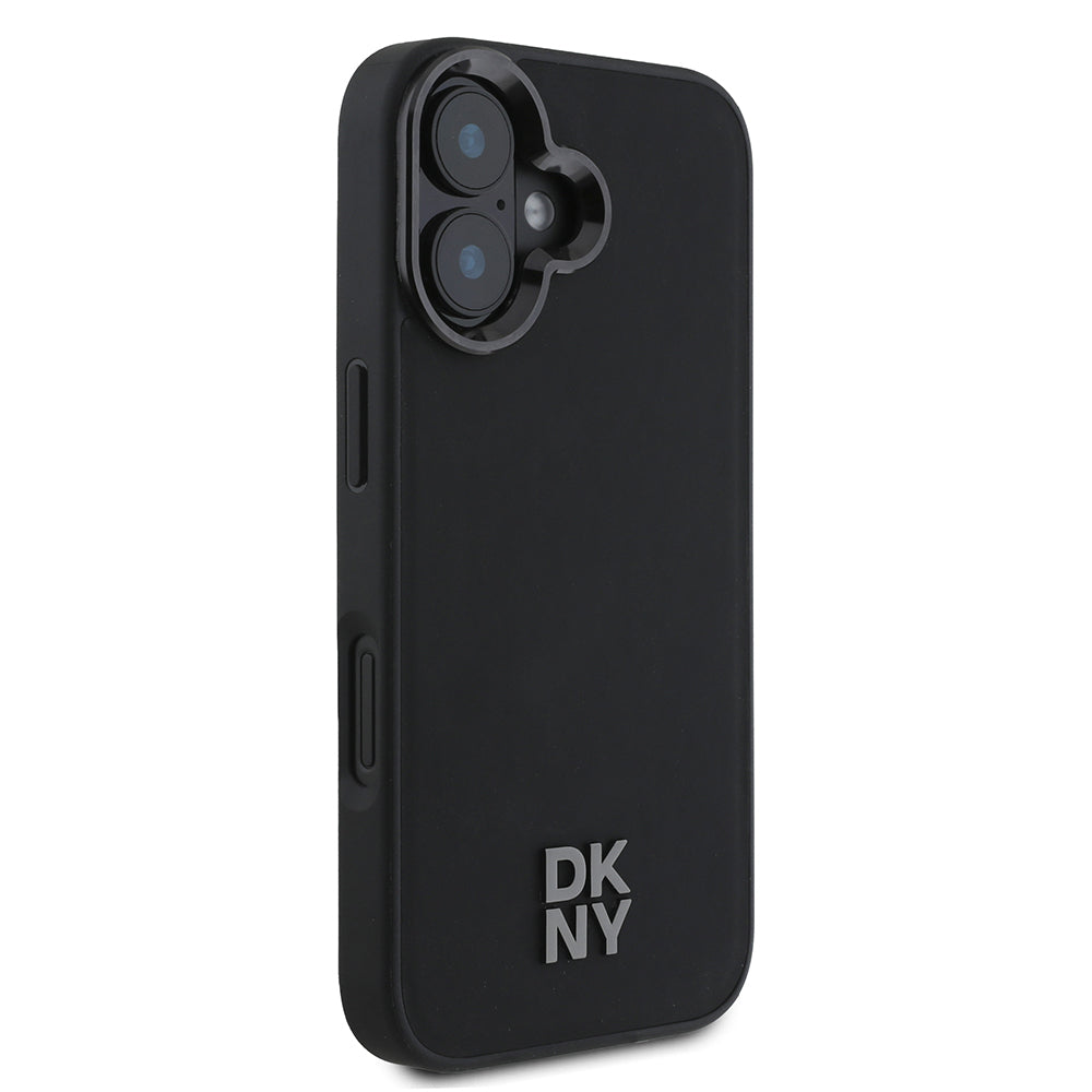 iPhone 16 Kılıf DKNY Orijinal Lisanslı M-safe Şarj Özellikli Metal Logolu PU Deri Plain Kılıf