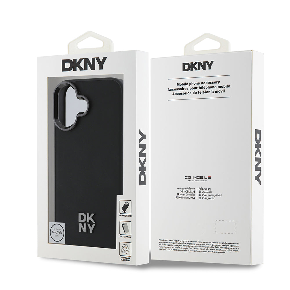 iPhone 16 Kılıf DKNY Orijinal Lisanslı M-safe Şarj Özellikli Metal Logolu PU Deri Plain Kılıf