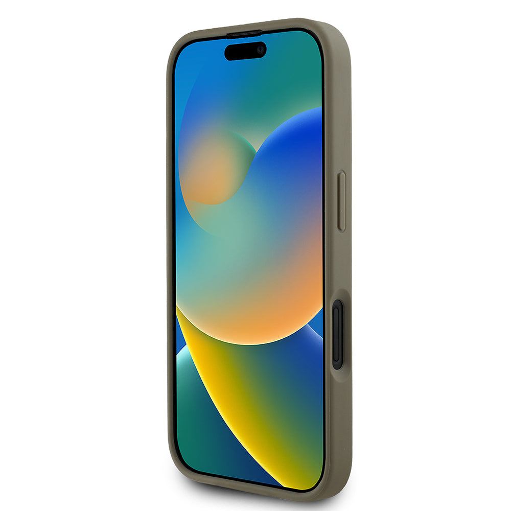 iPhone 16 Kılıf DKNY orijinal Lisanslı M-safe Şarj Özellikli 3D Yazılı Grid Pattern Kılıf