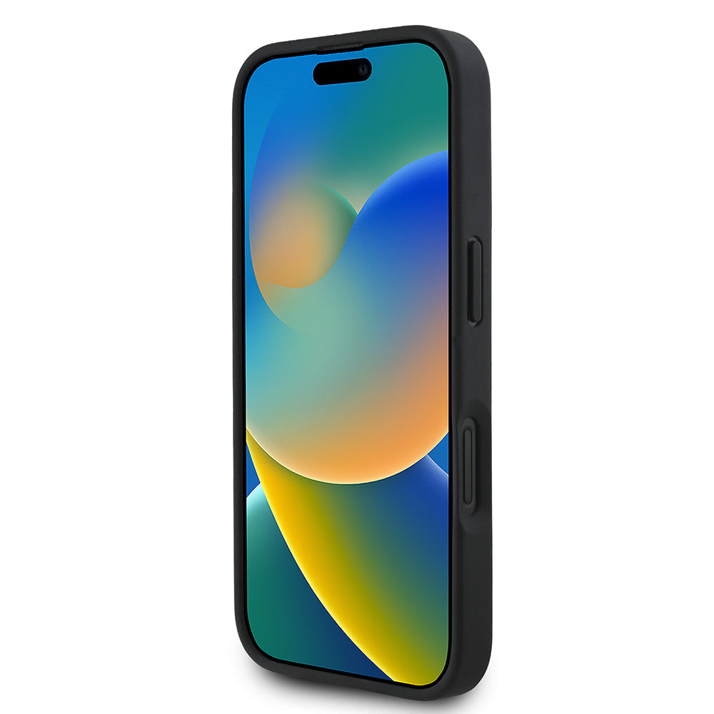 iPhone 16 Kılıf DKNY orijinal Lisanslı M-safe Şarj Özellikli 3D Yazılı Grid Pattern Kılıf