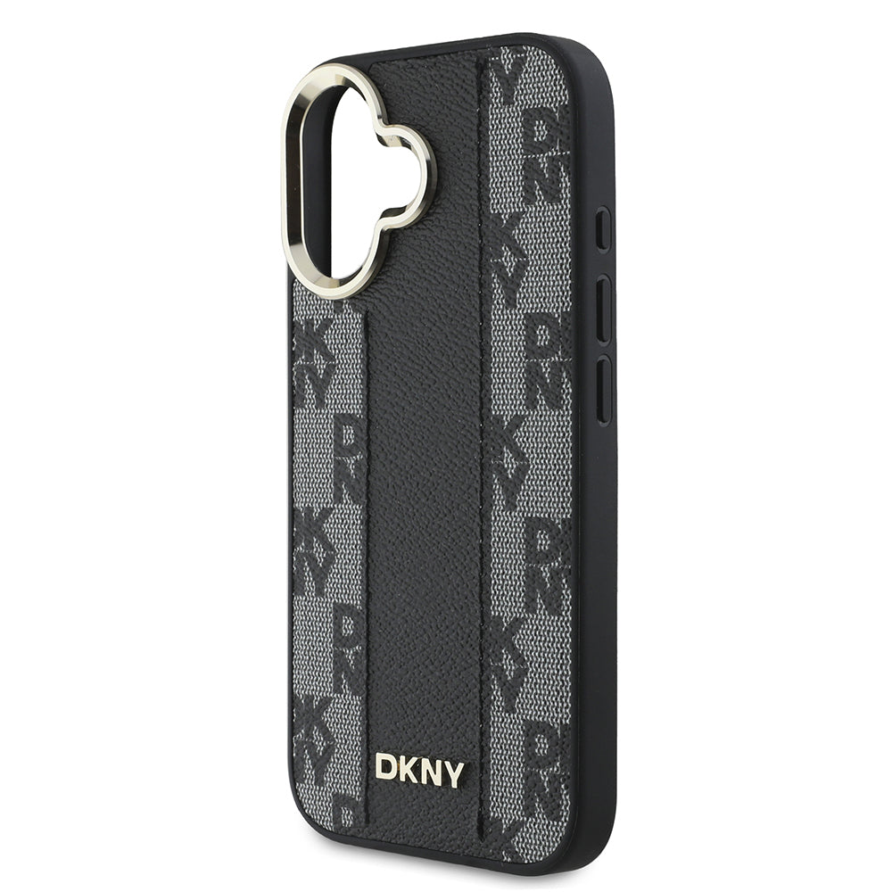 iPhone 16 Kılıf DKNY Orjinal Lisanslı M-safe Şarj Özellikli 3D Yazılı Checkered Pattern Kılıf
