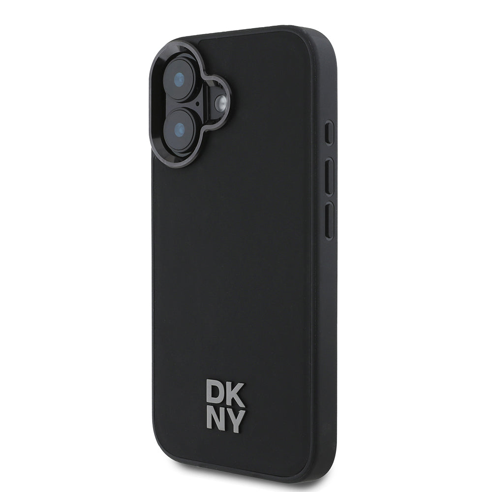 iPhone 16 Kılıf DKNY Orjinal Lisanslı M-safe Şarj Özellikli Metal Logolu PU Deri Plain Kılıf