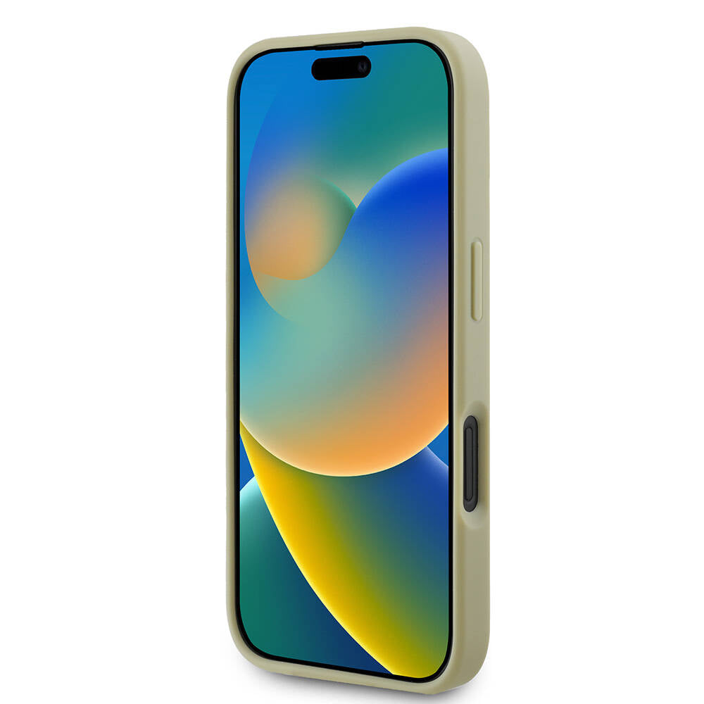 iPhone 16 Kılıf Guess Orijinal Lisanslı 4G Büyük Metal Logolu Glitter Kılıf
