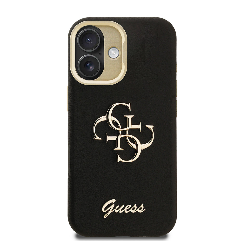 iPhone 16 Kılıf Guess Orijinal Lisanslı Grained Yazı Logolu Kamera Standlı Kılıf