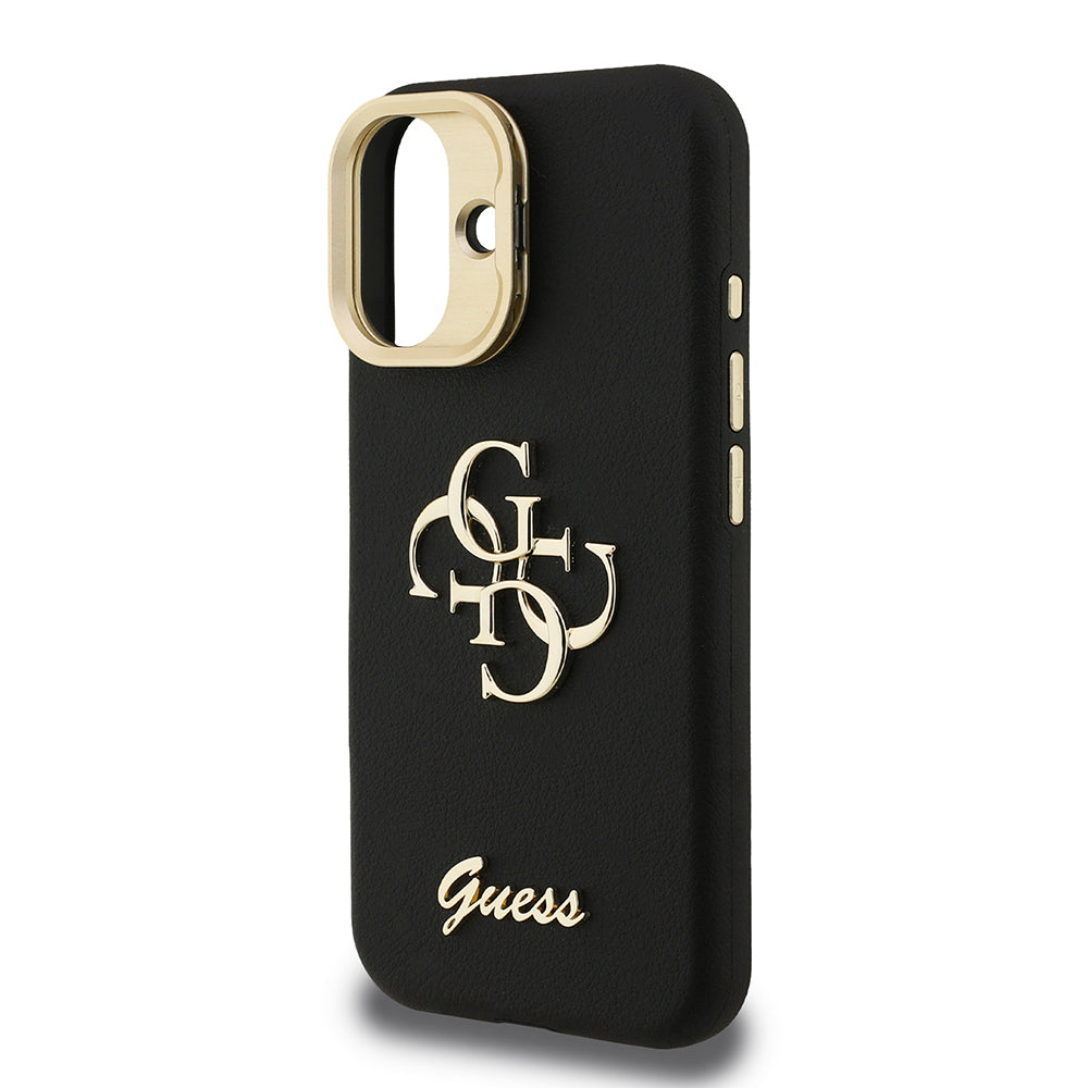 iPhone 16 Kılıf Guess Orijinal Lisanslı Grained Yazı Logolu Kamera Standlı Kılıf