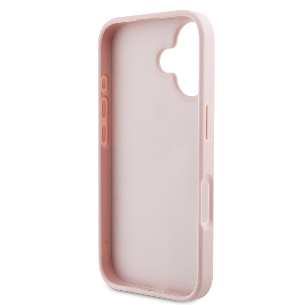 iPhone 16 Kılıf Guess Orijinal Lisanslı Gül Baskılı Büyük Metal Logo Dizaynlı Kılıf