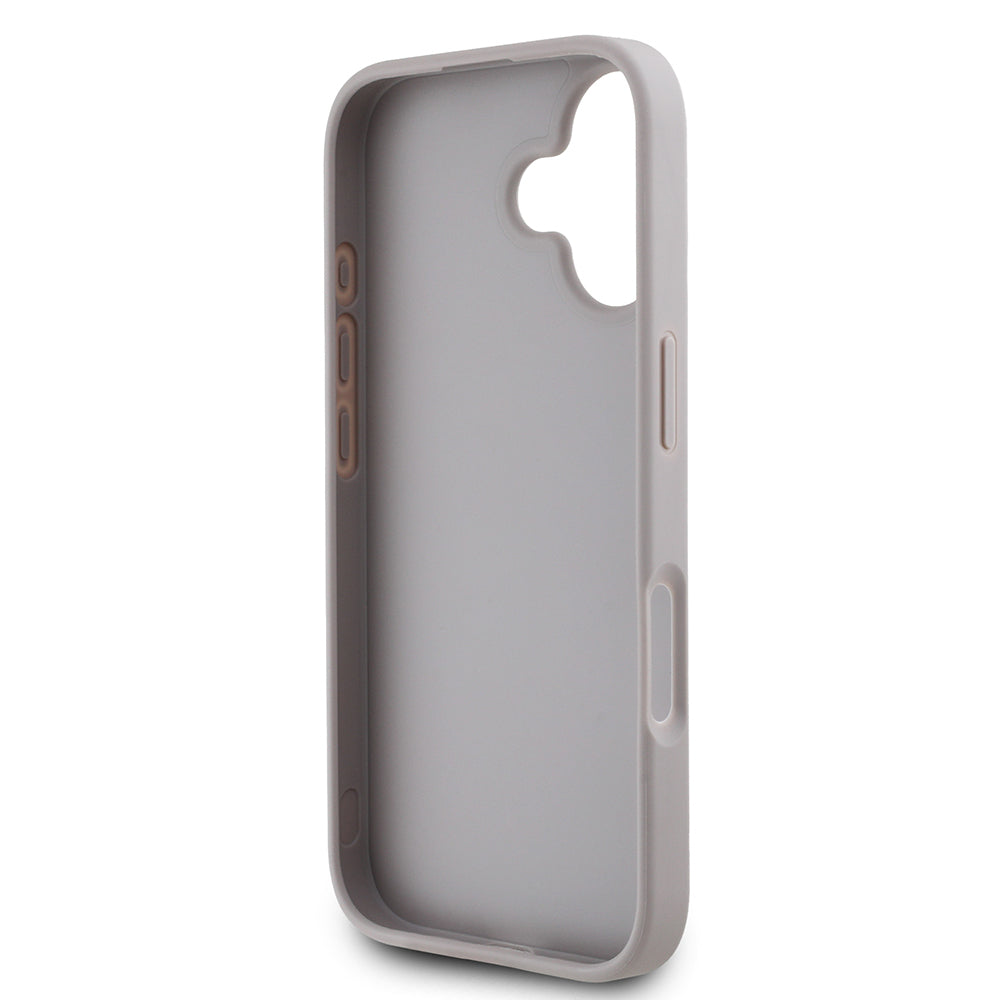 iPhone 16 Kılıf Guess Orijinal Lisanslı Gül Baskılı Büyük Metal Logo Dizaynlı Kılıf