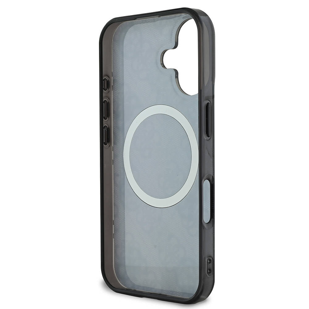 iPhone 16 Kılıf Guess Orijinal Lisanslı M-safe Şarj Özellikli 4G Desenli IML Yazı Logolu Peony Kılıf