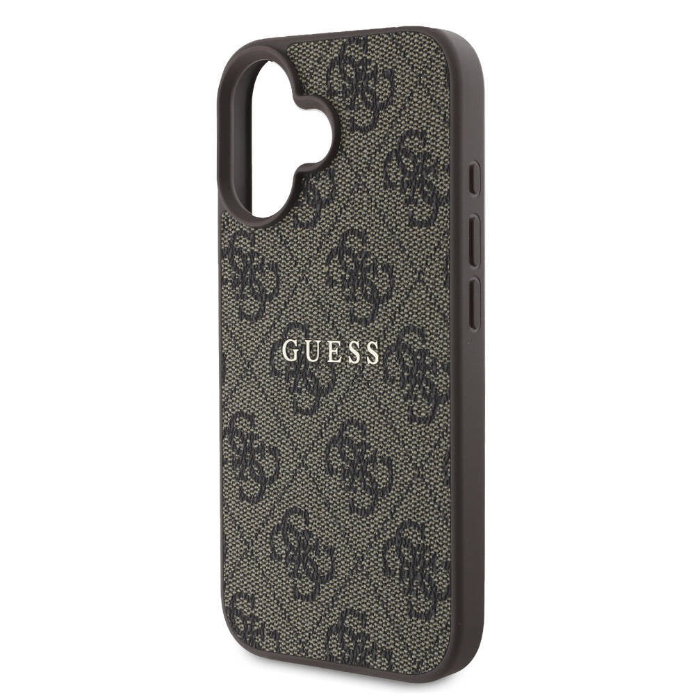 iPhone 16 Kılıf Guess Orijinal Lisanslı M-safe Şarj Özellikli 4G Desenli Yazı Logolu Kılıf