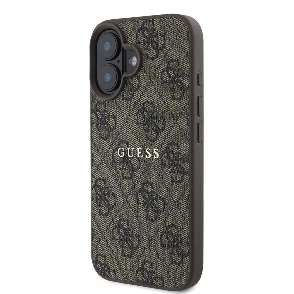 iPhone 16 Kılıf Guess Orijinal Lisanslı M-safe Şarj Özellikli 4G Desenli Yazı Logolu Kılıf
